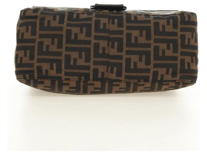 Borsa a Spalla FENDI Zucca Canvas Nero Marrone Auth 183663V - vista 5