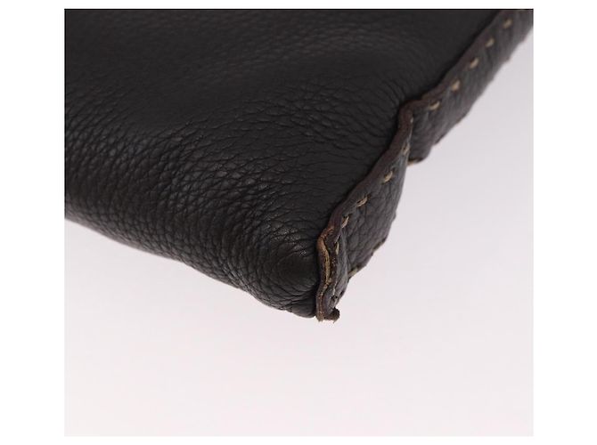 Borsa a Spalla FENDI Celeria in Pelle Nera Argento Auth 183899A Nero - vista 14