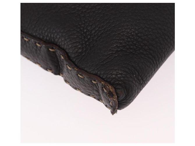 Borsa a Spalla FENDI Celeria in Pelle Nera Argento Auth 183899A Nero - vista 15