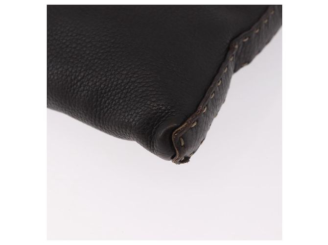 Borsa a Spalla FENDI Celeria in Pelle Nera Argento Auth 183899A Nero - vista 16