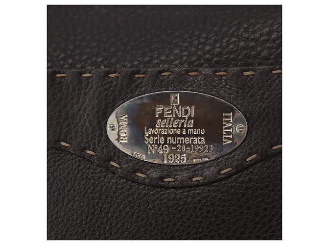 Borsa a Spalla FENDI Celeria in Pelle Nera Argento Auth 183899A Nero - vista 17