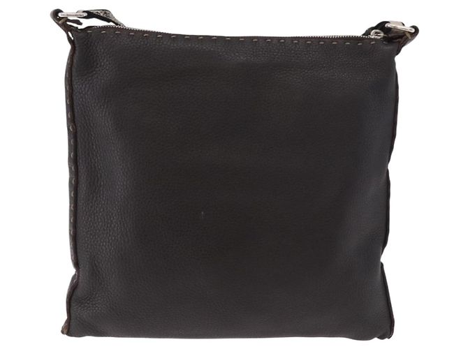 Borsa a Spalla FENDI Celeria in Pelle Nera Argento Auth 183899A Nero - vista 2