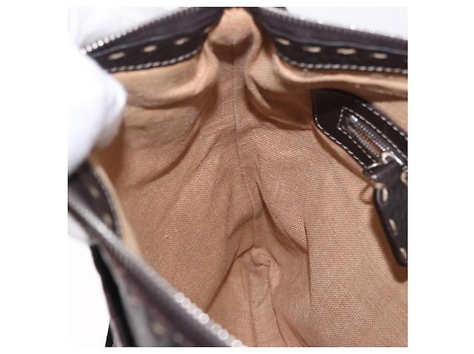 Borsa a Spalla FENDI Celeria in Pelle Nera Argento Auth 183899A Nero - vista 20