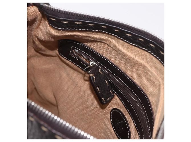 Borsa a Spalla FENDI Celeria in Pelle Nera Argento Auth 183899A Nero - vista 21