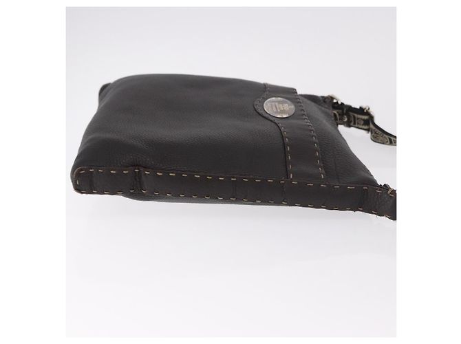 Borsa a Spalla FENDI Celeria in Pelle Nera Argento Auth 183899A Nero - vista 3