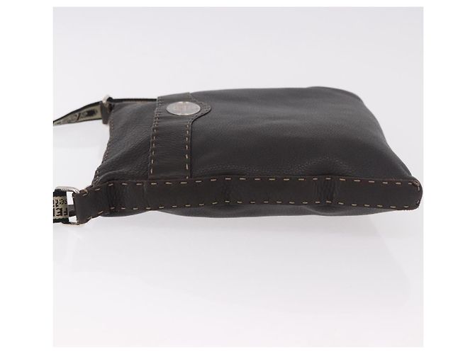 Borsa a Spalla FENDI Celeria in Pelle Nera Argento Auth 183899A Nero - vista 4
