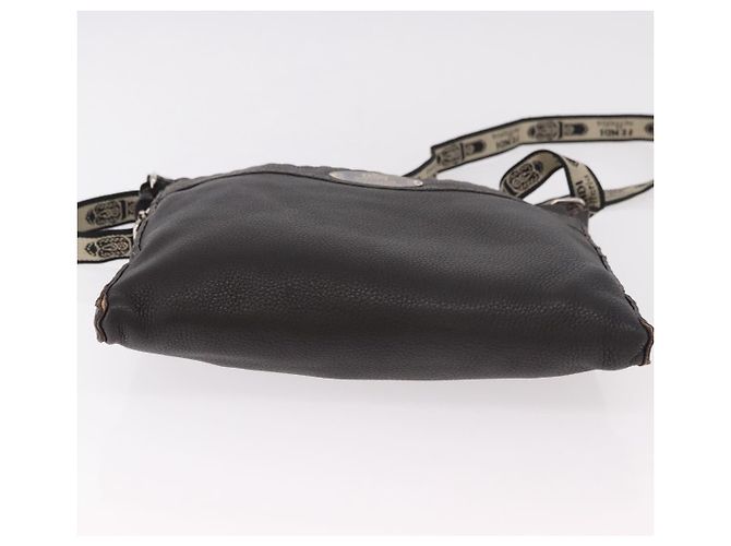 Borsa a Spalla FENDI Celeria in Pelle Nera Argento Auth 183899A Nero - vista 5