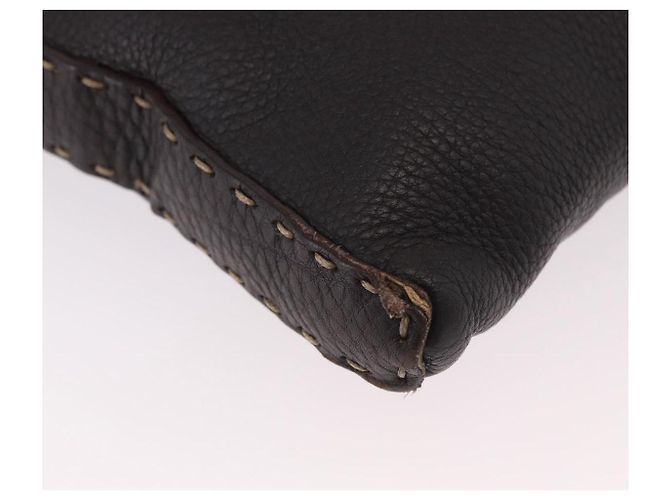 Borsa a Spalla FENDI Celeria in Pelle Nera Argento Auth 183899A Nero - vista 9