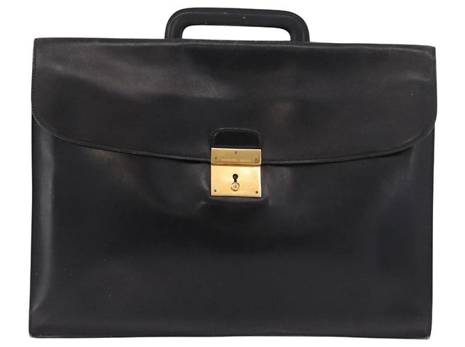Hermès Borsa Business HERMES Kirius in pelle nera e oro Auth 183240 Nero D'oro - vista 13