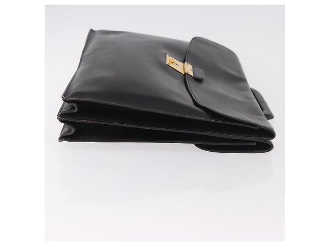 Hermès Borsa Business HERMES Kirius in pelle nera e oro Auth 183240 Nero D'oro - vista 3