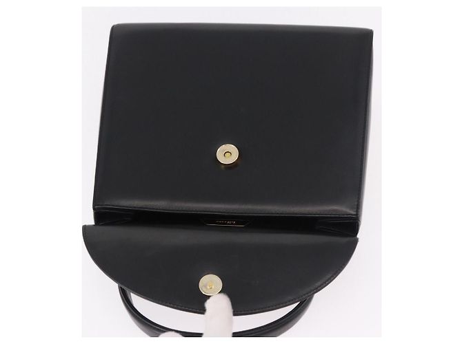 GIVENCHY Handtasche aus Leder Schwarz Gold Auth 182204A Golden - Ansicht 10