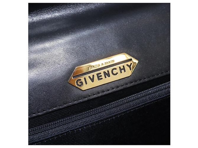 GIVENCHY Handtasche aus Leder Schwarz Gold Auth 182204A Golden - Ansicht 11