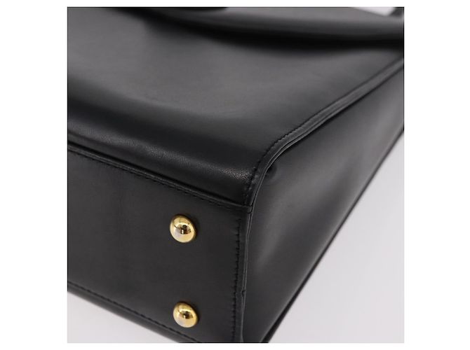 GIVENCHY Handtasche aus Leder Schwarz Gold Auth 182204A Golden - Ansicht 14