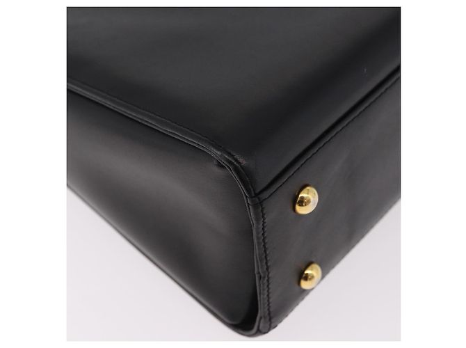 GIVENCHY Handtasche aus Leder Schwarz Gold Auth 182204A Golden - Ansicht 15