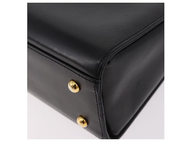 GIVENCHY Handtasche aus Leder Schwarz Gold Auth 182204A Golden - Ansicht 16