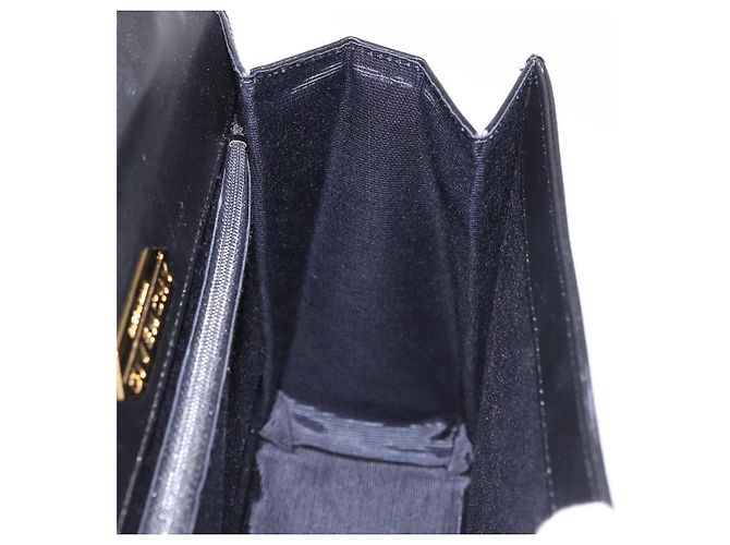GIVENCHY Handtasche aus Leder Schwarz Gold Auth 182204A Golden - Ansicht 18