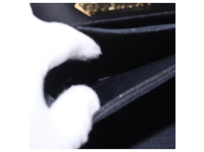 GIVENCHY Handtasche aus Leder Schwarz Gold Auth 182204A Golden - Ansicht 21