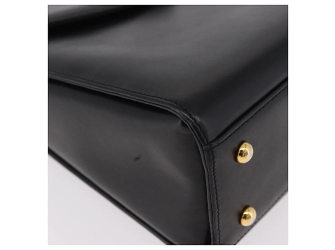 GIVENCHY Handtasche aus Leder Schwarz Gold Auth 182204A Golden - Ansicht 9