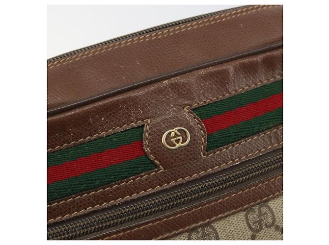 Borsa GUCCI GG Supreme Web Sherry Line PVC Beige 001 56 6472 4021 Auth 183301 - vista 18
