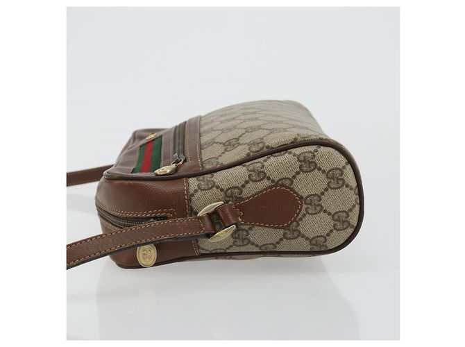 Borsa GUCCI GG Supreme Web Sherry Line PVC Beige 001 56 6472 4021 Auth 183301 - vista 4
