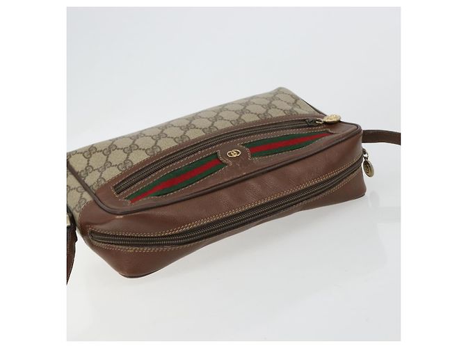 Borsa GUCCI GG Supreme Web Sherry Line PVC Beige 001 56 6472 4021 Auth 183301 - vista 6