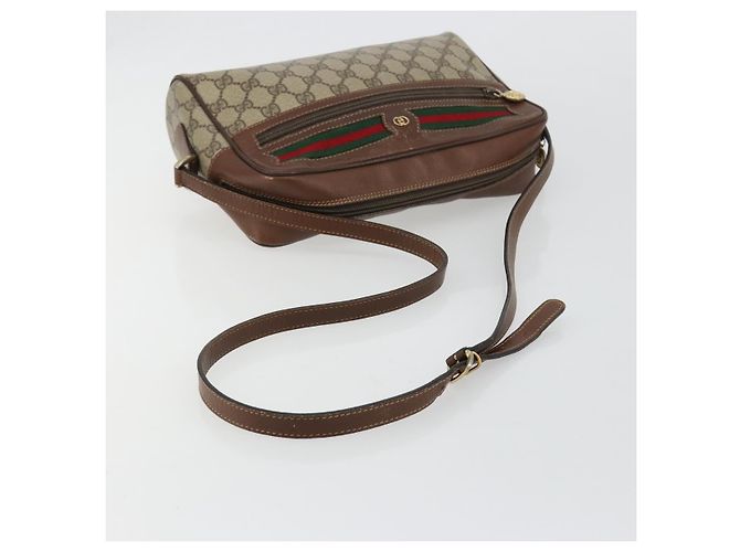 Borsa GUCCI GG Supreme Web Sherry Line PVC Beige 001 56 6472 4021 Auth 183301 - vista 7