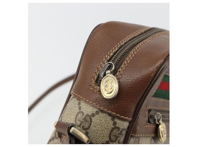 Borsa GUCCI GG Supreme Web Sherry Line PVC Beige 001 56 6472 4021 Auth 183301 - vista 9