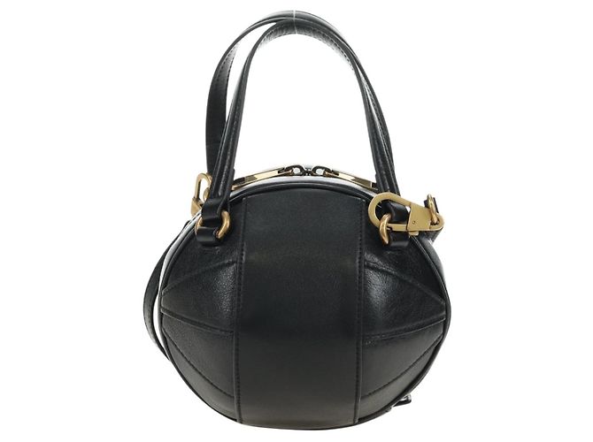 Borsa GUCCI Basketball Shape in Pelle 2way Nero Oro 547855 Auth 182676SAM D'oro - vista 2