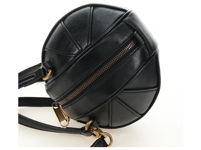 Borsa GUCCI Basketball Shape in Pelle 2way Nero Oro 547855 Auth 182676SAM D'oro - vista 3