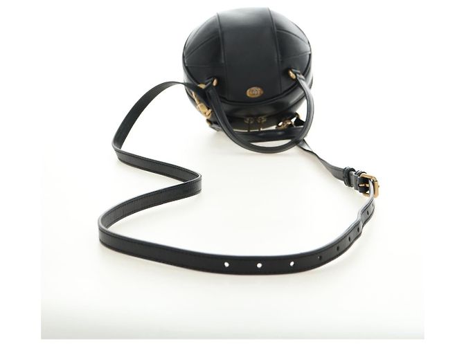Borsa GUCCI Basketball Shape in Pelle 2way Nero Oro 547855 Auth 182676SAM D'oro - vista 8
