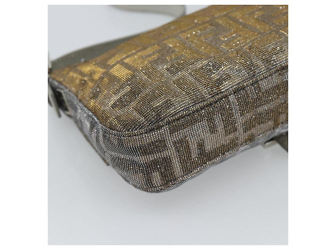FENDI Zucca Canvas Rhinestone Mamma Baguette Shoulder Bag Silver Auth yk20474SM Argento - vista 17
