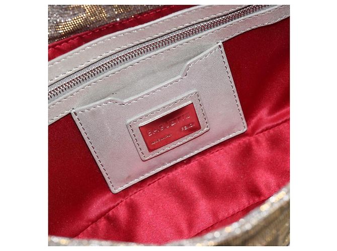FENDI Zucca Canvas Rhinestone Mamma Baguette Shoulder Bag Silver Auth yk20474SM Argento - vista 19