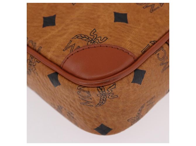Borsa a Spalla MCM Vicetos Logogram PVC Pelle Marrone Oro Auth 183689 D'oro - vista 14