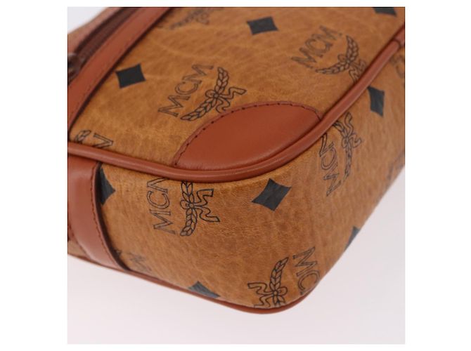 Borsa a Spalla MCM Vicetos Logogram PVC Pelle Marrone Oro Auth 183689 D'oro - vista 15