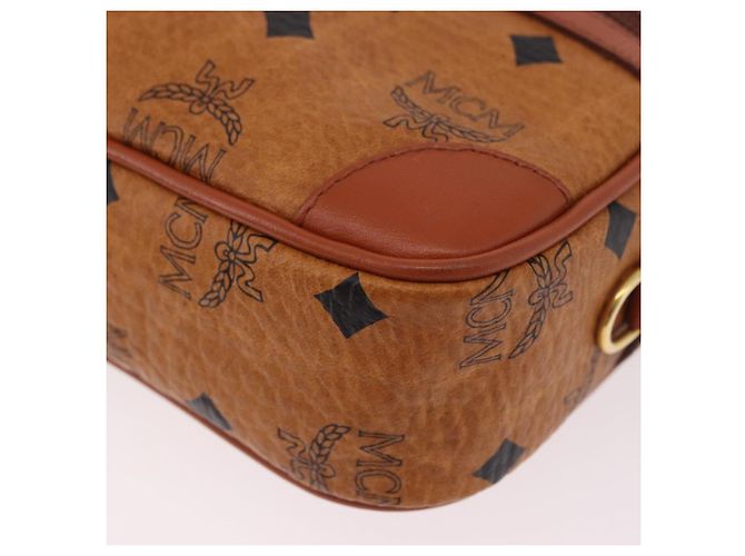 Borsa a Spalla MCM Vicetos Logogram PVC Pelle Marrone Oro Auth 183689 D'oro - vista 16