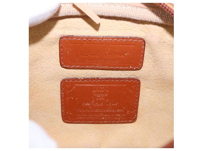 Borsa a Spalla MCM Vicetos Logogram PVC Pelle Marrone Oro Auth 183689 D'oro - vista 17