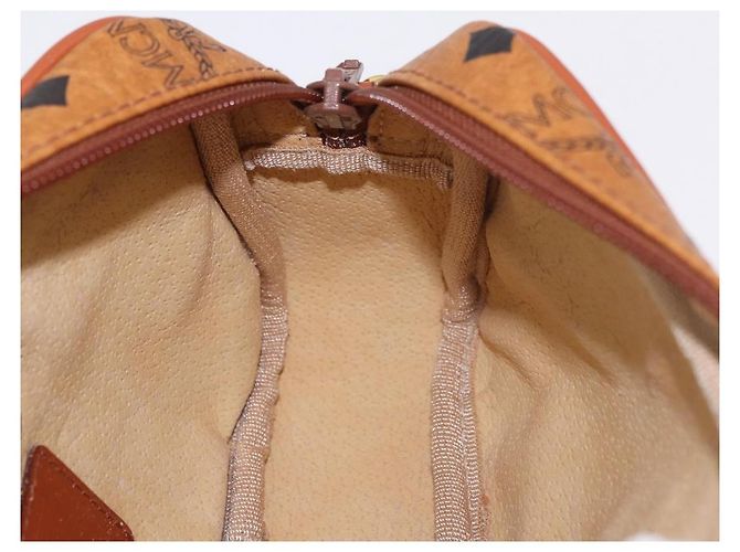 Borsa a Spalla MCM Vicetos Logogram PVC Pelle Marrone Oro Auth 183689 D'oro - vista 18