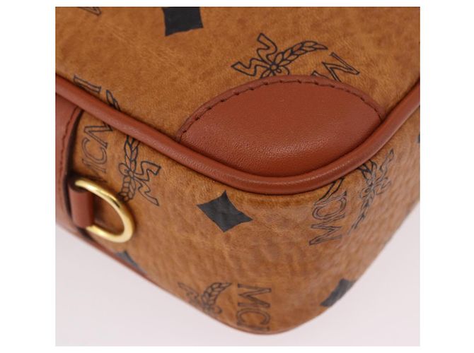 Borsa a Spalla MCM Vicetos Logogram PVC Pelle Marrone Oro Auth 183689 D'oro - vista 9