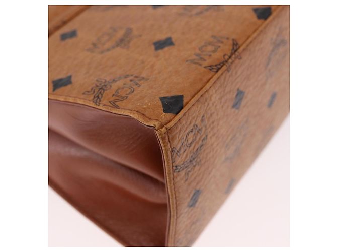Borsa MCM Vicetos Logogramma PVC Pelle 2way Marrone Oro Auth 184176A D'oro - vista 18