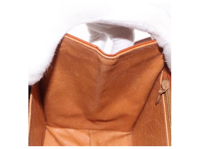 Borsa MCM Vicetos Logogramma PVC Pelle 2way Marrone Oro Auth 184176A D'oro - vista 23