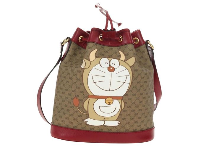 Bolso GUCCI Micro GG Supreme Doraemon x Fujiko-Pro en PVC Beige 655597 Auth 183006M Dorado - vista 13