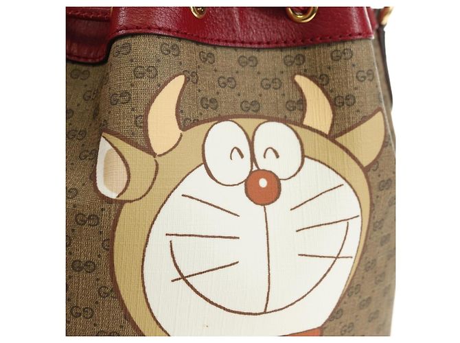 Bolso GUCCI Micro GG Supreme Doraemon x Fujiko-Pro en PVC Beige 655597 Auth 183006M Dorado - vista 19