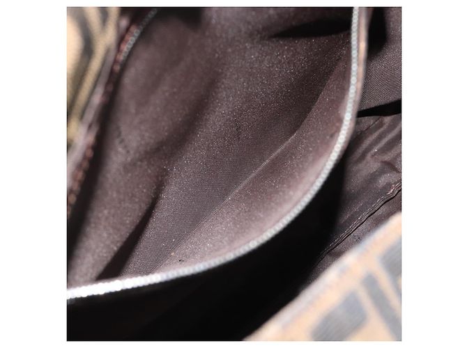 FENDI Zucca Canvas Mamma Baguette Shoulder Bag Black Brown Auth 184554A Marrone Nero - vista 21