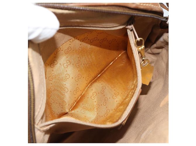 Borsa a Spalla GUCCI in Pelle Beige Oro 007 115 4916 Auth 184510 D'oro - vista 22