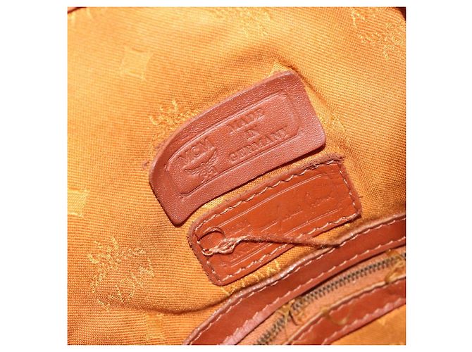 Borsa a tracolla MCM Vicetos Logogram PVC Pelle Marrone Oro Auth gh2110 D'oro - vista 11