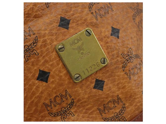 Borsa a tracolla MCM Vicetos Logogram PVC Pelle Marrone Oro Auth gh2110 D'oro - vista 12