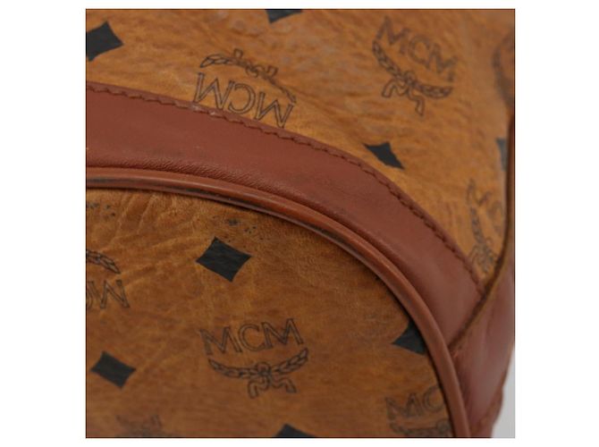 Borsa a tracolla MCM Vicetos Logogram PVC Pelle Marrone Oro Auth gh2110 D'oro - vista 16