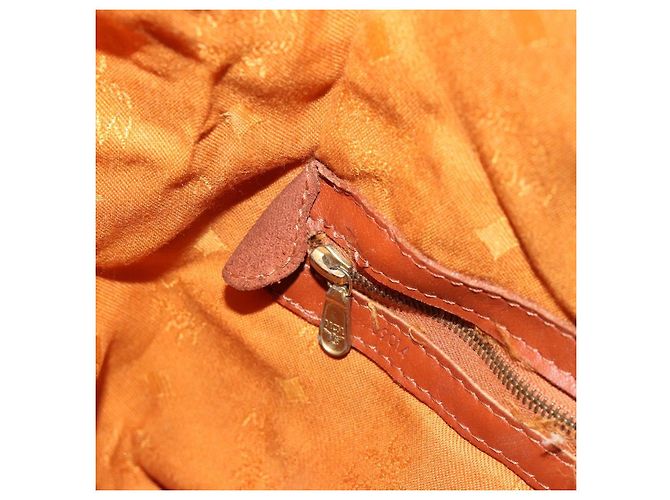 Borsa a tracolla MCM Vicetos Logogram PVC Pelle Marrone Oro Auth gh2110 D'oro - vista 21