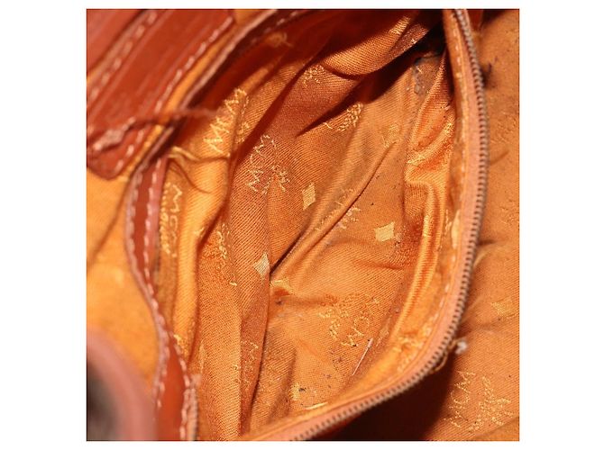 Borsa a tracolla MCM Vicetos Logogram PVC Pelle Marrone Oro Auth gh2110 D'oro - vista 22