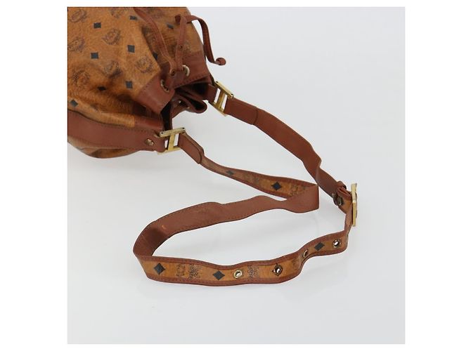 Borsa a tracolla MCM Vicetos Logogram PVC Pelle Marrone Oro Auth gh2110 D'oro - vista 7